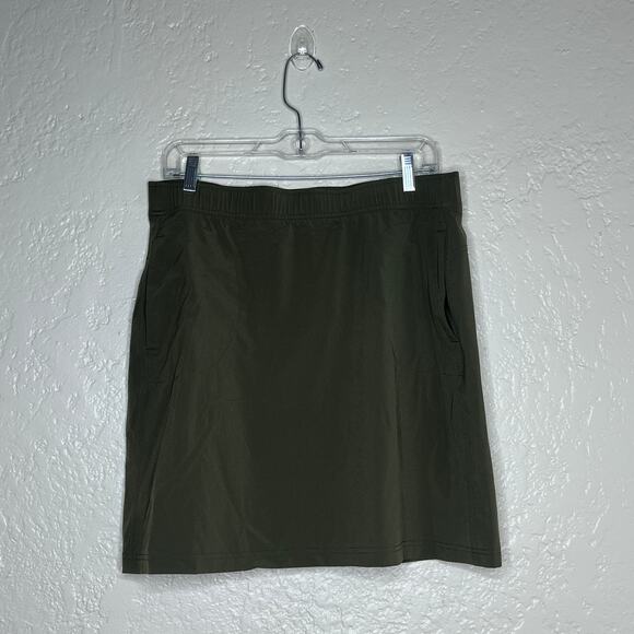 Eddie Bauer Women's Green Pull On Drawstring Green Skirt w/ Pockets Size Medium - Picture 1 of 9